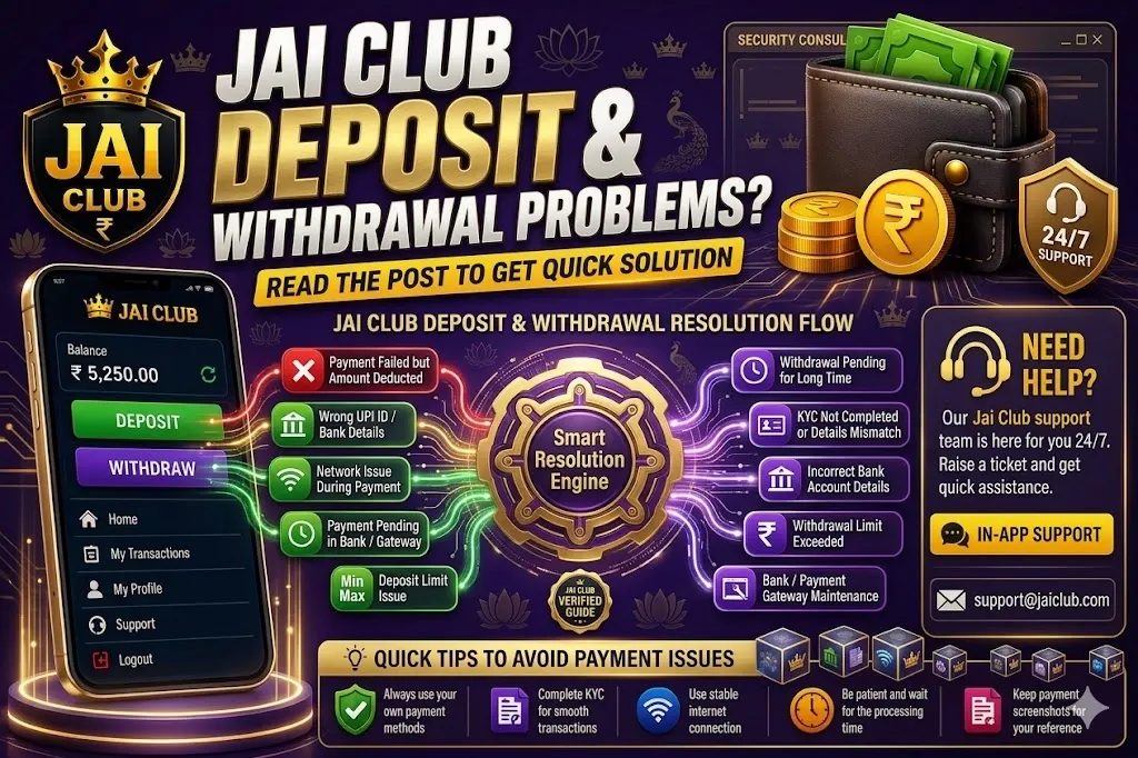 Jai Club Deposit & Withdrawal Problems: Read This Guide to Get Quick Solutions Jai Club Deposit & Withdrawal Problem