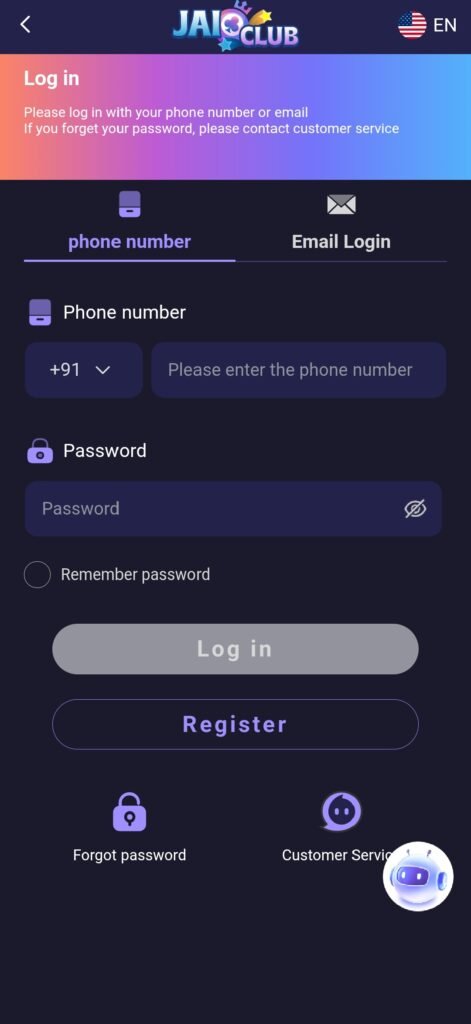 Login In Jai Club Game