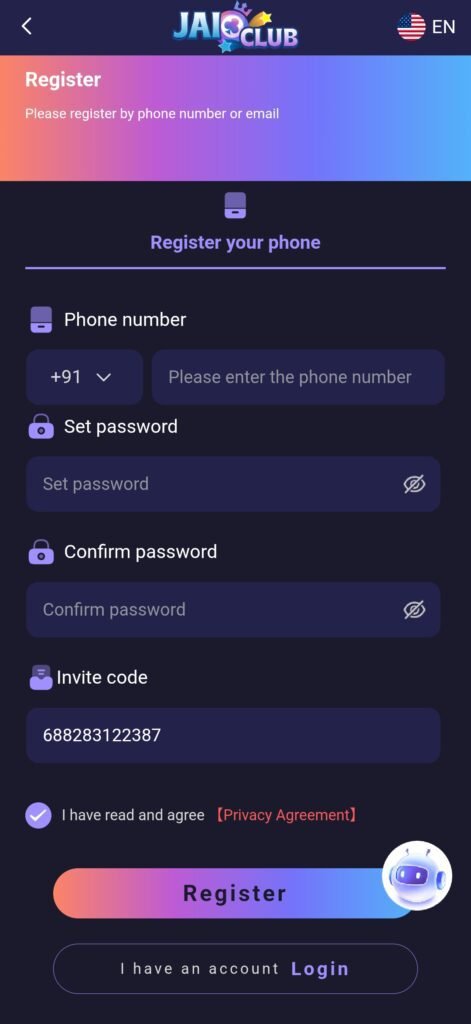Login In Jai Club Game